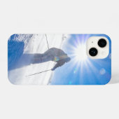 Coque Pour iPhone 14 Ski Skier Ski Hill Mountain Hill neige hivernale (Verso Horizontal)