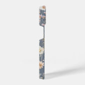 Coque Pour iPhone 14 Slate Blue Floral Personalized  (Côté droit)
