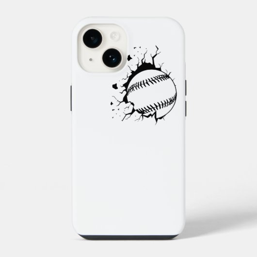Coque Pour iPhone 14 Smash de baseball (Verso)