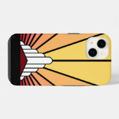 Coque Pour iPhone 14 Soleil Art déco à l'aube (Verso Horizontal)