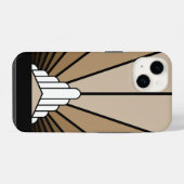 Coque Pour iPhone 14 Soleil Art déco bronzé (Verso Horizontal)