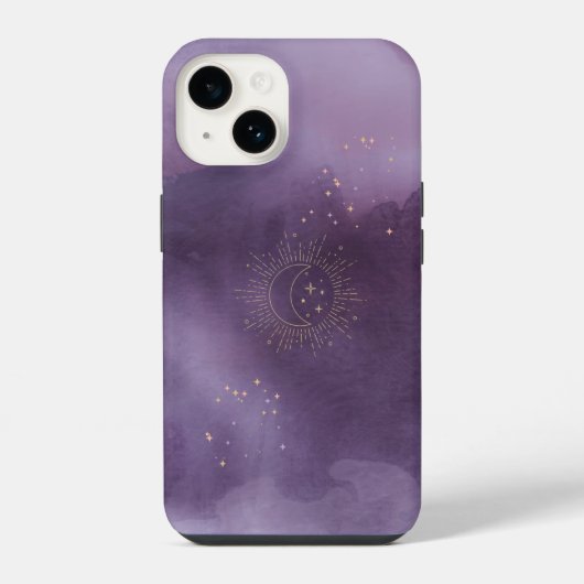 Coque Pour iPhone 14 Soleil et Lune (Verso)