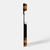 Coque Pour iPhone 14 sombres acadéia orange buffalo checker (Côté gauche)