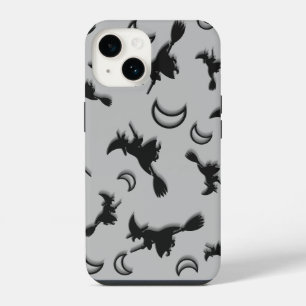 Coque Pour iPhone 14 Sorcière volante parmi la demi-lune la nuit d'Hall