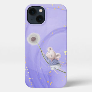 Etui iPhone 13 Souris Imaginaire mignonne Dandelion Fluff Animal 