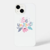 Coque Pour iPhone 14 Soyez vous-même | Fleurs Pastel (Verso)