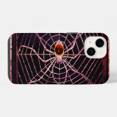Coque Pour iPhone 14 SPIDER ET WEB Rouge Ruby Noir (Verso Horizontal)