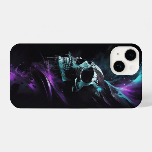 Coque Pour iPhone 14 Squelette crâne punk design (Verso Horizontal)