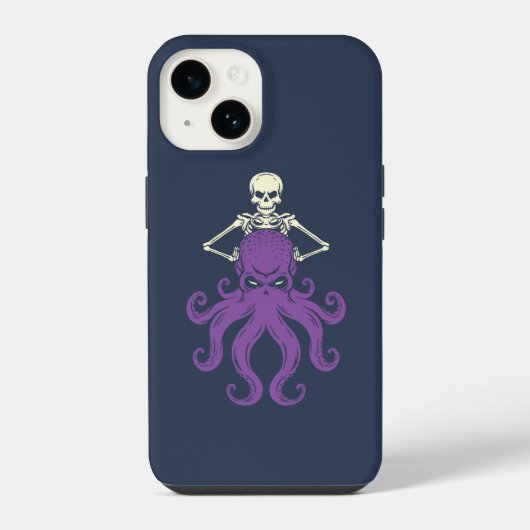 Coque Pour iPhone 14 Squelette de Pieuvre (Verso)
