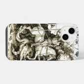 Coque Pour iPhone 14 ST. GEORGE ET DRAGON, Noir Blanc (Verso Horizontal)