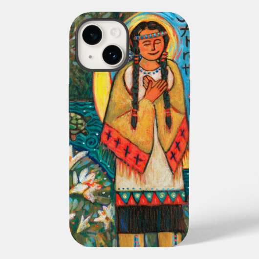 Coque Pour iPhone 14 St. Kateri Tekakwitha iPhone 14 coque (Verso)