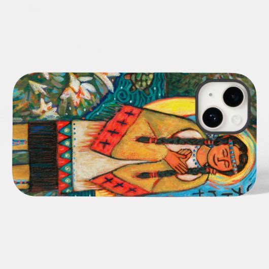 Coque Pour iPhone 14 St. Kateri Tekakwitha iPhone 14 coque (Verso (horizontal))
