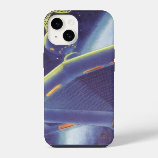Coque Pour iPhone 14 Station spatial en orbite de science-fiction vinta (Verso)