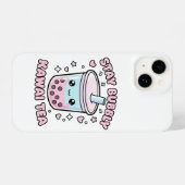 Coque Pour iPhone 14 Stay Bubbly Kawaii Tea Cute Boba Bubble Tea White (Verso Horizontal)