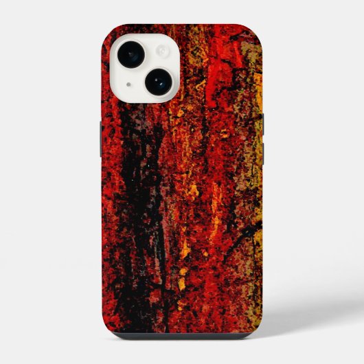 Coque Pour iPhone 14 Structure Rouge Abstrait Africain (Verso)