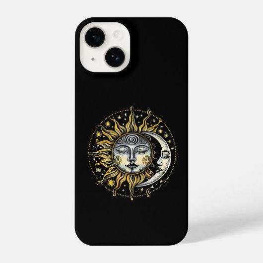 Coque Pour iPhone 14 Style classique Sun&Moon&Star Divination Astrologi (Verso)