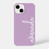 COQUE POUR iPhone 14 STYLISH MODERN ELEGANT CUSTOMIZED NAME LIGHT LILAC (Verso)
