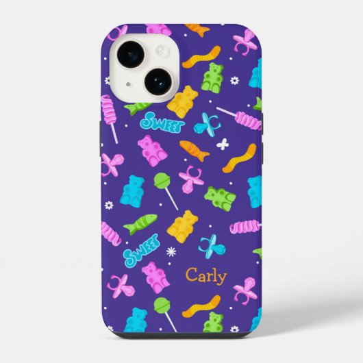 Coque Pour iPhone 14 Sucré bonbon de gomme (Verso)