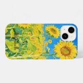 Coque Pour iPhone 14 Sunflowers Field Red Orange Yellow Blue Van Gogh (Verso Horizontal)