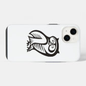 Coque Pour iPhone 14 Symbole de hibou noir (Verso Horizontal)