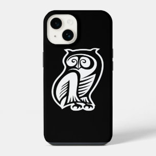 Coque Pour iPhone 14 Symbole hibou blanc