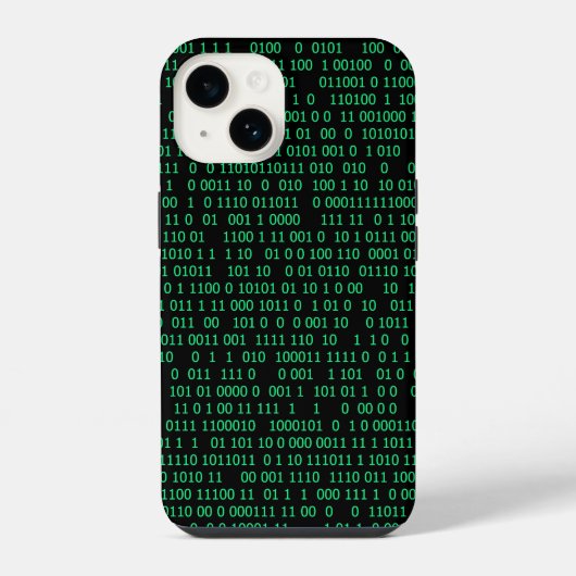 Coque Pour iPhone 14 Système numérique binaire vert (Verso)