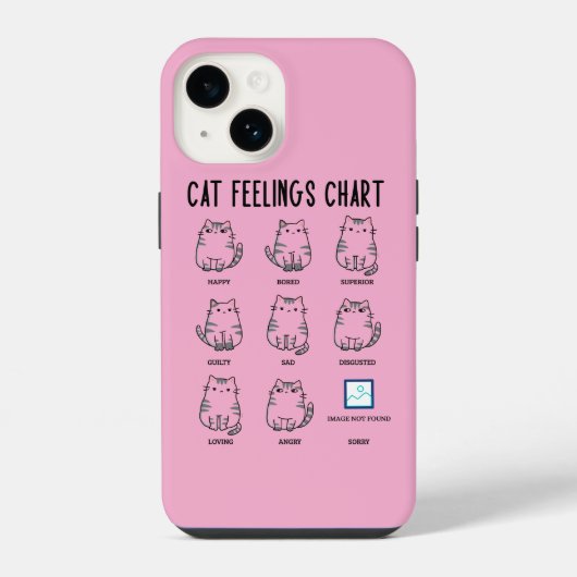 Coque Pour iPhone 14 Tableau des sentiments du chat (Verso)