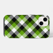 Coque Pour iPhone 14 Tartan simple carreaux néon vert  (Verso Horizontal)