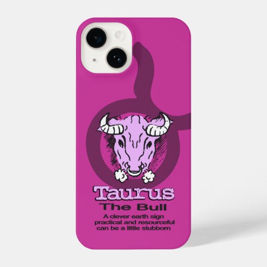 Coque Pour iPhone 14 Taurus zodiac filles en bois rose (Verso)