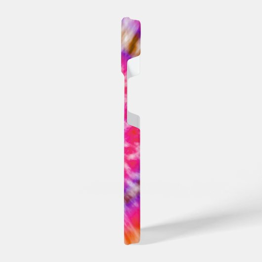 Coque Pour iPhone 14 teinture à cravate rose et violet (Côté gauche)