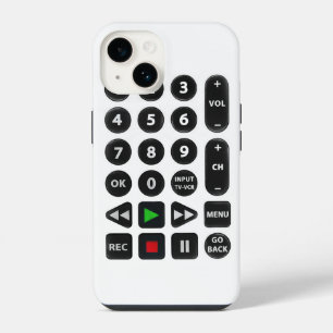 Coque Pour iPhone 14 Télécommande TV avec bouton VCR