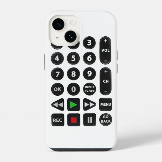 Coque Pour iPhone 14 Télécommande TV avec bouton VCR   (Verso)