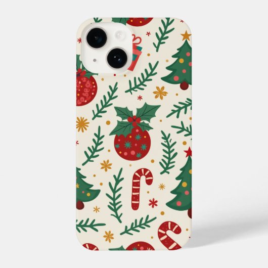 Coque Pour iPhone 14 téléphone de noël (Verso)