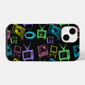 Coque Pour iPhone 14 Télévisions rétro (Verso Horizontal)