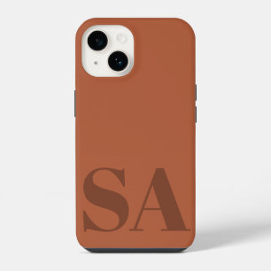 Coque Pour iPhone 14 Teracotta moderne initial minimaliste contemporain
