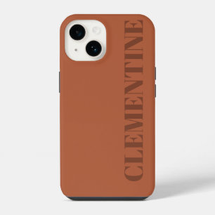 Coque Pour iPhone 14 Terre cuite moderne minimaliste personnalisé simpl