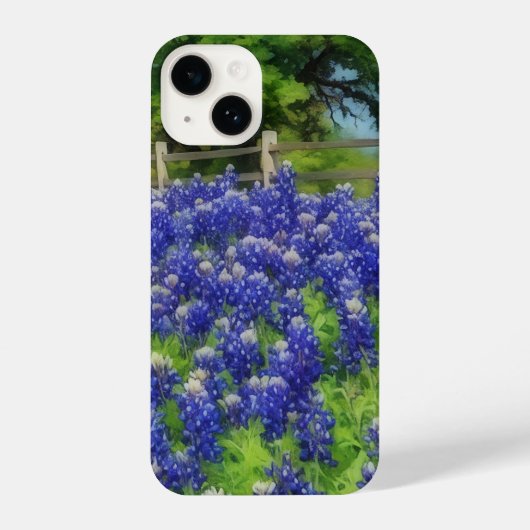 Coque Pour iPhone 14 Texas Bluebonnet Art Blue Flower (Verso)