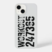 Coque Pour iPhone 14 Texte usé et rayé Workout 247365 noir (Verso)