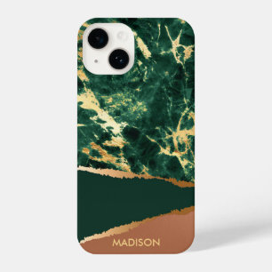 Coque Pour iPhone 14 Texture Abstraite en marbre vert