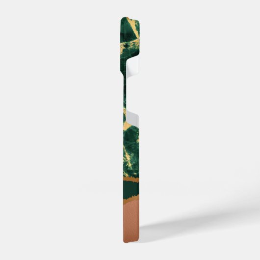 Coque Pour iPhone 14 Texture Abstraite en marbre vert (Côté gauche)