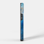 Coque Pour iPhone 14 Texture d'art fluide en agate Blue Marble (Côté droit)