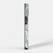 Coque Pour iPhone 14 Texture de luxe bleu inspiré de la marbre agate (Côté droit)