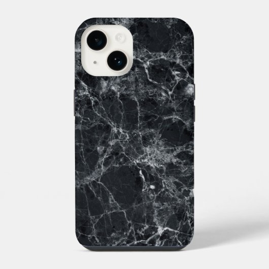 Coque Pour iPhone 14 Texture de marbre noir (Verso)