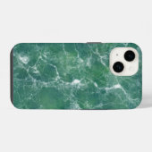 Coque Pour iPhone 14 Texture de marbre vert (Verso Horizontal)