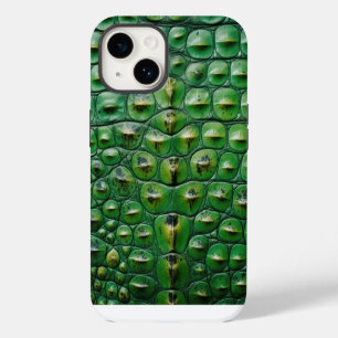 Coque Pour iPhone 14 texture de peau de crocodile animal vert écaille s