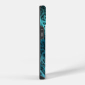 Coque Pour iPhone 14 Texture de soie bleue (Côté droit)