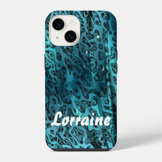 Coque Pour iPhone 14 Texture de soie bleue (Verso)