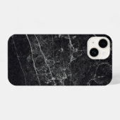Coque Pour iPhone 14 Texture en marbre noir (Verso Horizontal)