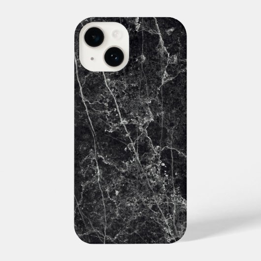 Coque Pour iPhone 14 Texture en marbre noir (Verso)