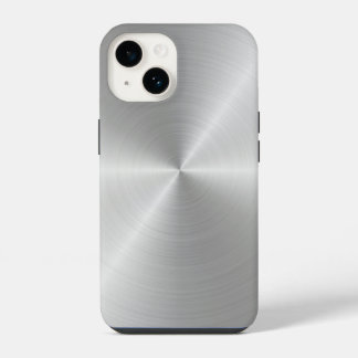 Coque Pour iPhone 14 Texture métallique polie circulaire brillante